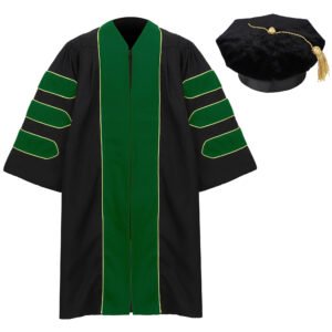 Gradwow Deluxe Doctoral Graduation Tam and Gown Emerald Green