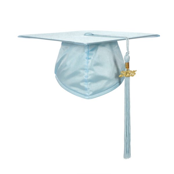 Unisex Shiny Graduation Gown and Cap Set with Tassel Sky Blue - Image 4
