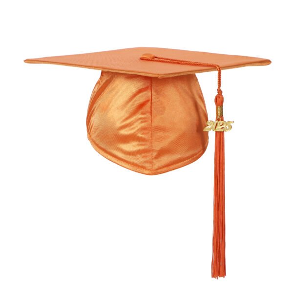 Unisex Shiny Graduation Gown and Cap Set with Tassel Orange - Image 4
