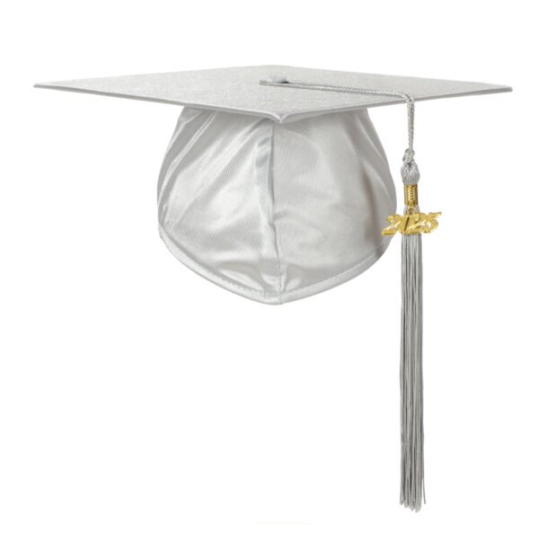 Unisex Shiny Graduation Gown and Cap Set with Tassel Gray - Image 2