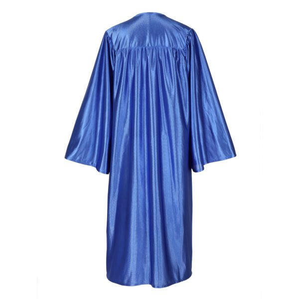Unisex Shiny Graduation Gown only Royal Blue - Image 2