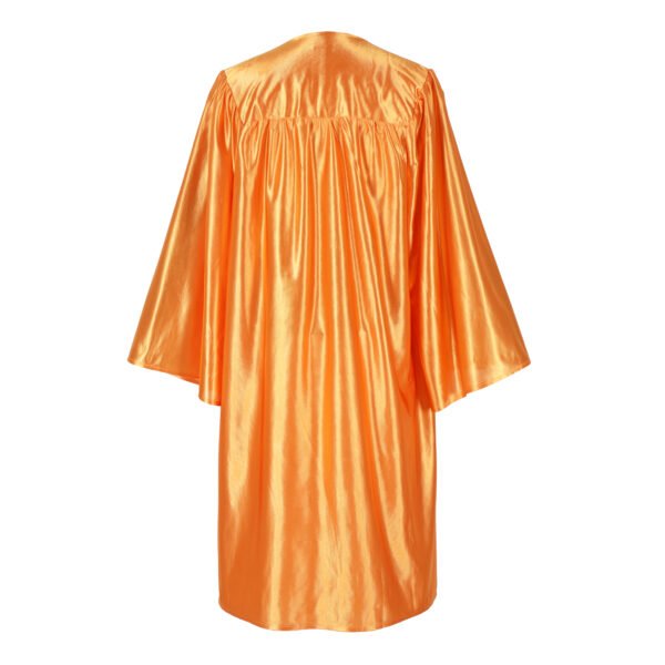 Unisex Shiny Graduation Gown and Cap Set with Tassel Orange - Image 2