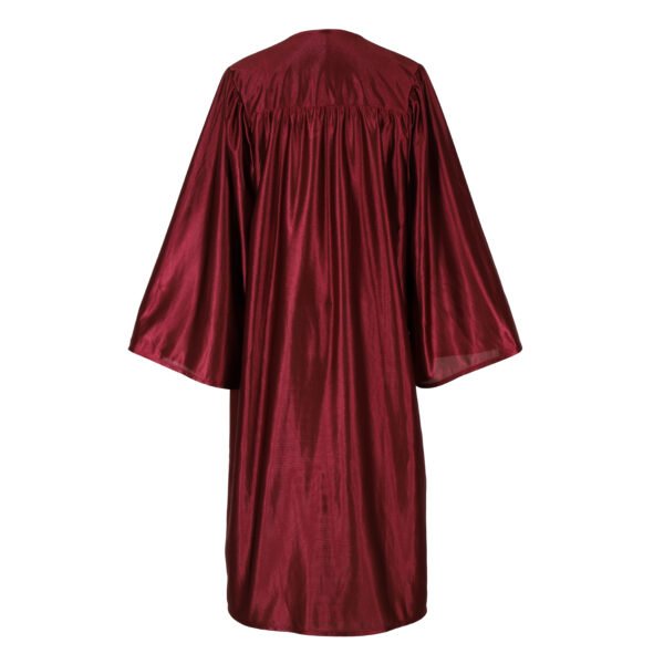 Unisex Shiny Graduation Gown only Maroon - Image 2