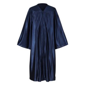 Unisex Shiny Graduation Gown only Navy Blue