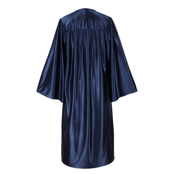 Unisex Shiny Graduation Gown only Navy Blue - Image 2