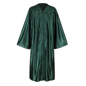 Unisex Shiny Graduation Gown only Forest Green