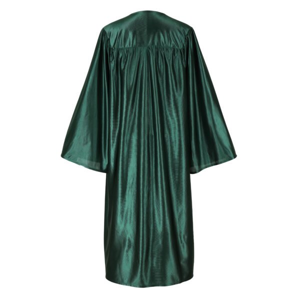 Unisex Shiny Graduation Gown and Cap Set with Tassel  Forest Green - Image 3