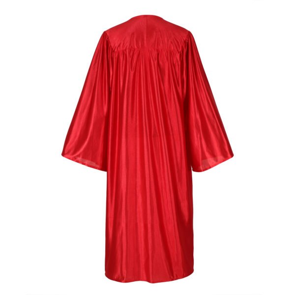 Unisex Shiny Graduation Gown and Cap Set with Tassel Red - Image 2