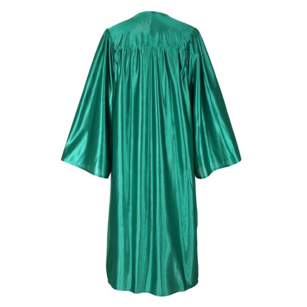 Unisex Shiny Graduation Gown only Emerald Green - Image 2