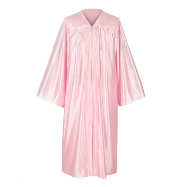 Unisex Shiny Graduation Gown and Cap Set with Tassel Pink - Image 2