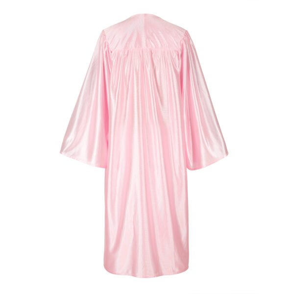 Unisex Shiny Graduation Gown and Cap Set with Tassel Pink - Image 3