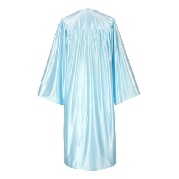 Unisex Shiny Graduation Gown only Sky Blue - Image 2