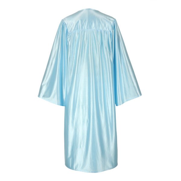 Unisex Shiny Graduation Gown and Cap Set with Tassel Sky Blue - Image 3