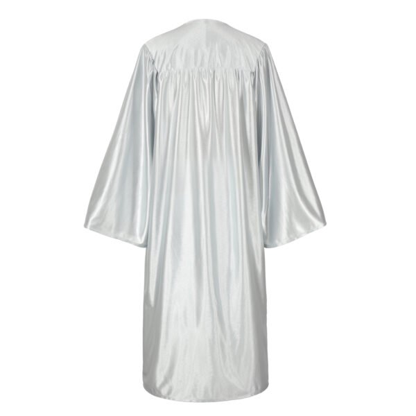 Unisex Shiny Graduation Gown and Cap Set with Tassel Gray - Image 3