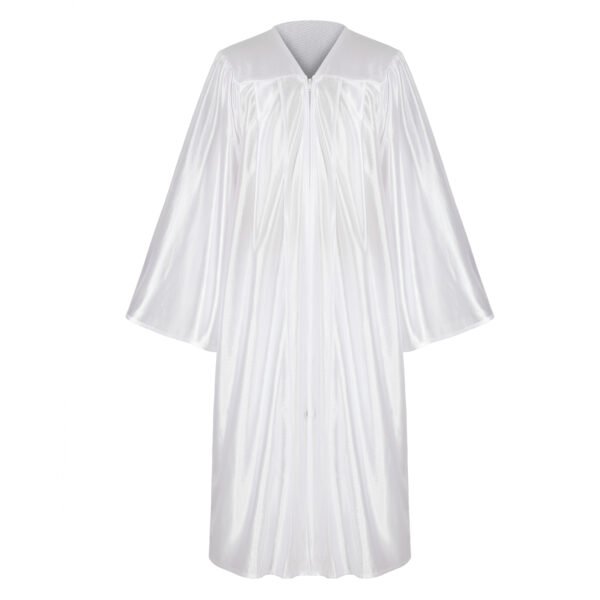 Unisex Shiny Graduation Gown and Cap Set with Tassel Gray - Image 4