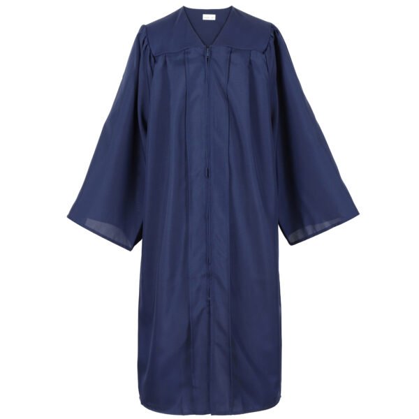 Unisex Matte Graduation Gown and Cap Set with Tassel Navy Blue - Image 2