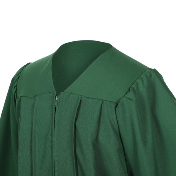 Unisex Matte Graduation Gown and Cap Set with Tassel Forest Green - Image 4