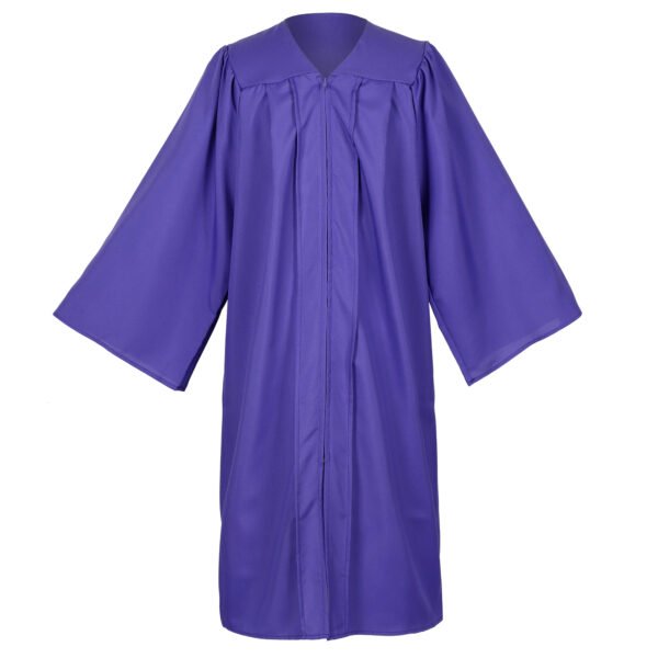 Unisex Matte Graduation Gown and Cap Set with Tassel Purple - Image 2