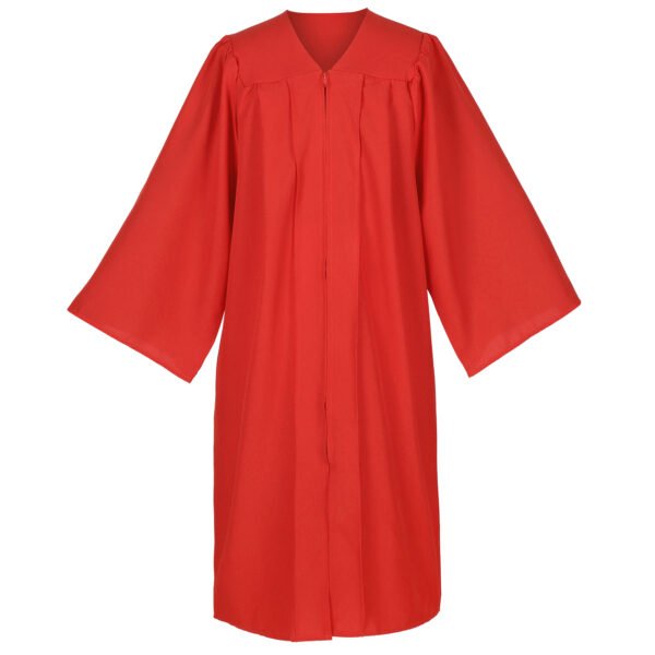 Unisex Matte Graduation Gown and Cap Set with Tassel Red - Image 2