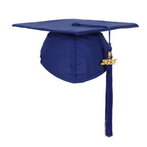 Unisex Matte Graduation Cap with Tassel Year Charm