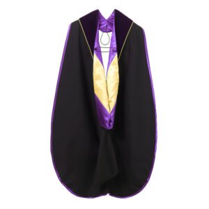 Gradwow Deluxe Unisex Doctoral Hood with Gold Piping Purple/Purple/Gold