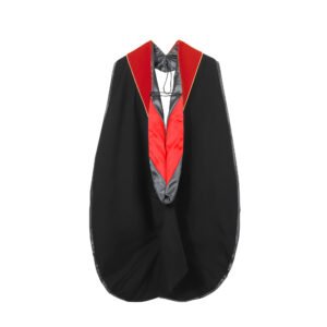 Gradwow Deluxe Unisex Doctoral Hood with Gold Piping Red/Black/Red