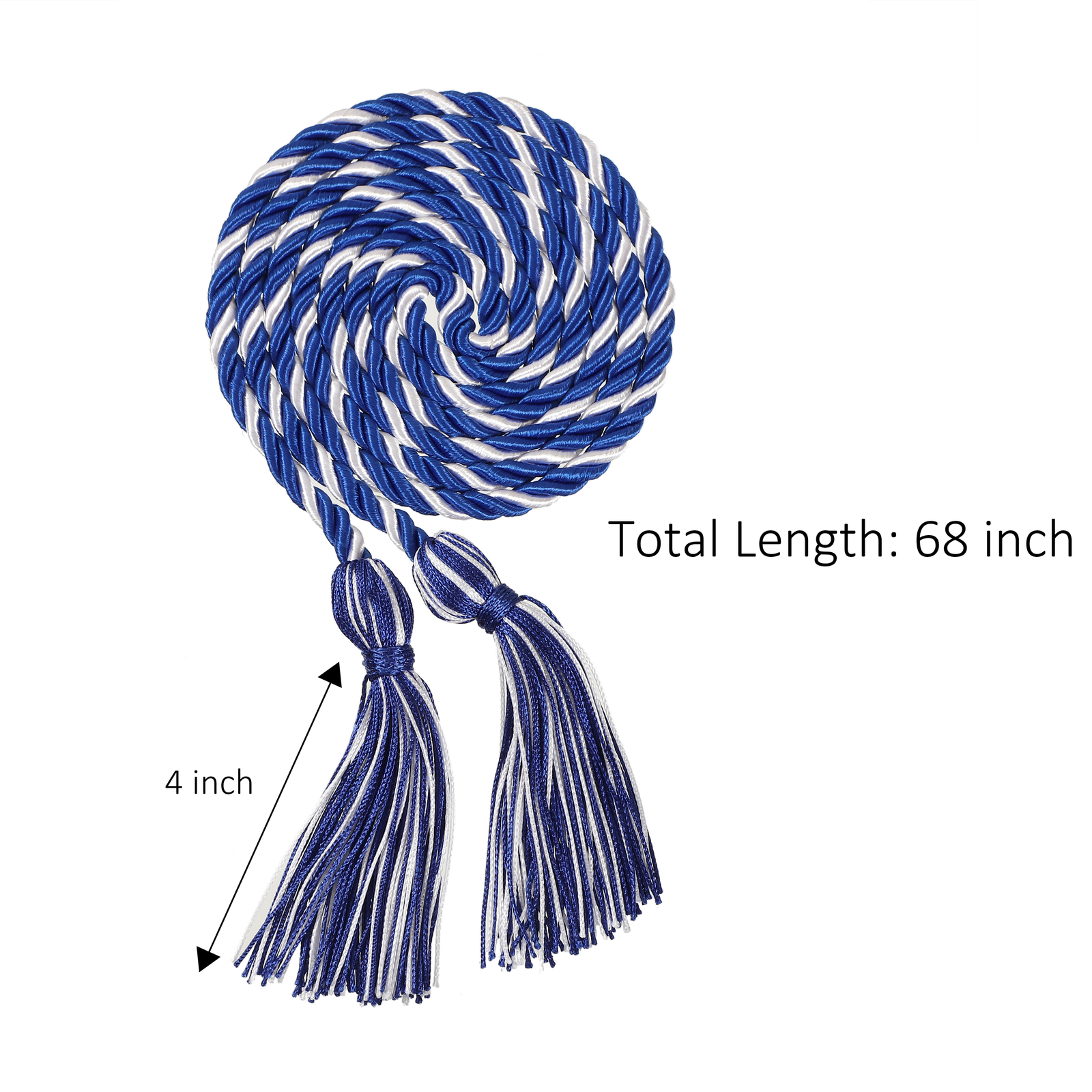 2Pcs Graduation Multi Color Braided Honor Cords with Tassel 68" Long - Image 2