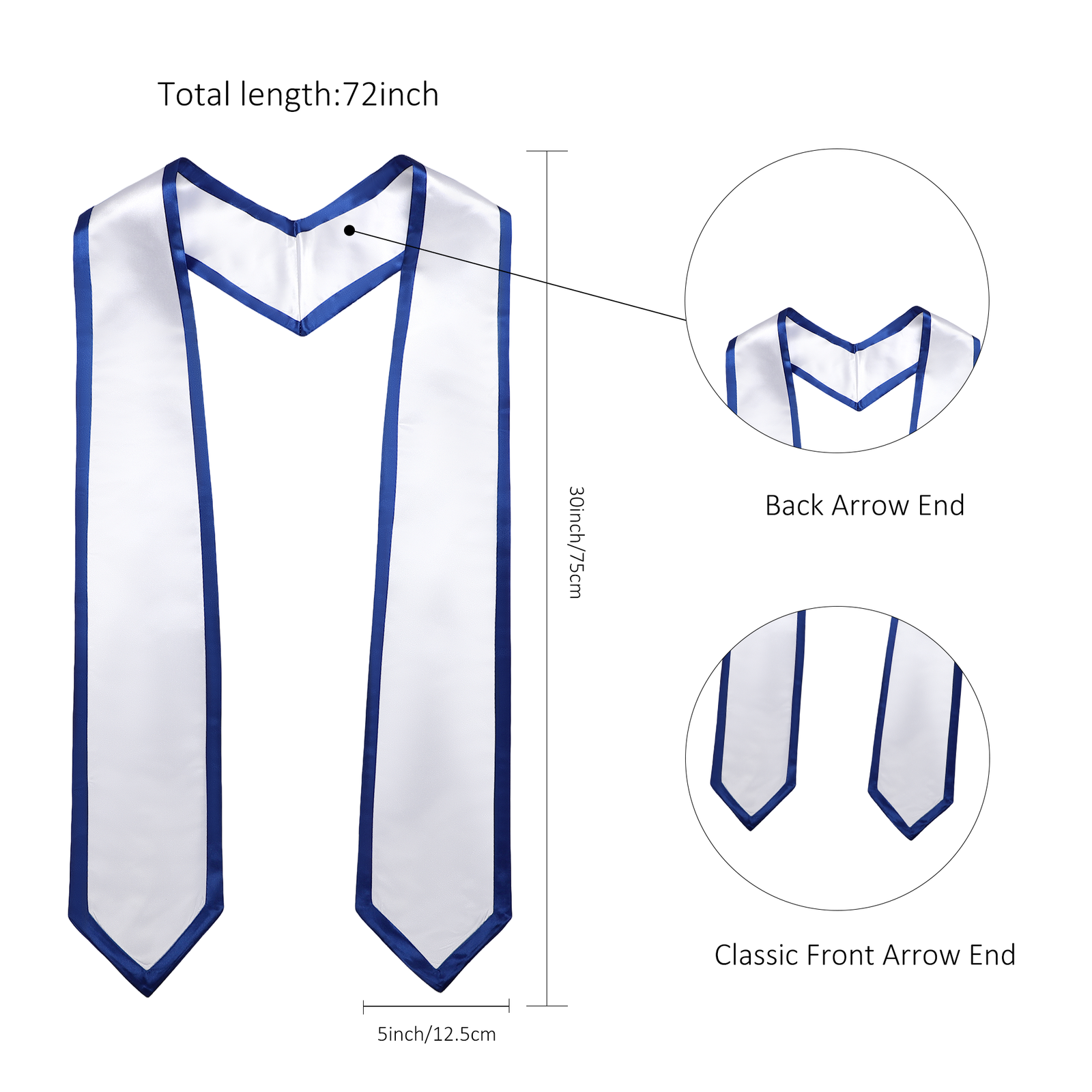 Gradwow Unisex Adult Graduation Honor Stole with Trim 72" Long - Image 3