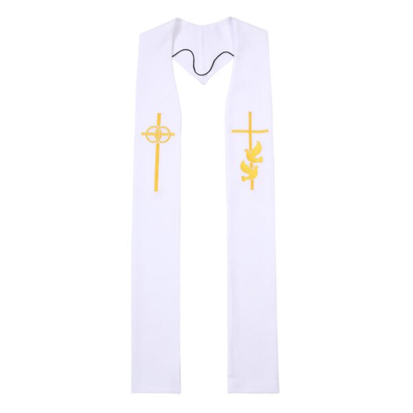 Adult Embroidery Clergy Cross Stole for Church Traditional Wedding Pastor Stole