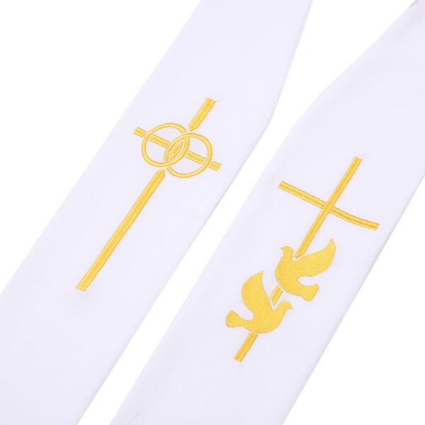 Adult Embroidery Clergy Cross Stole for Church Traditional Wedding Pastor Stole - Image 4