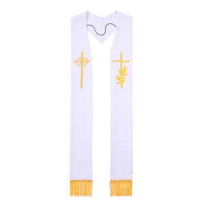 Adult Embroidery Clergy Cross Stole for Church Traditional Wedding Pastor Stole