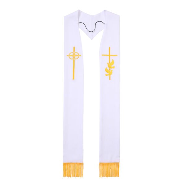 Adult Embroidery Clergy Cross Stole for Church Traditional Wedding Pastor Stole