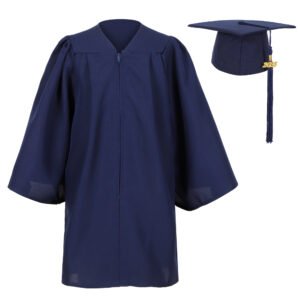 Matte Kindergarten Preschool Graduation Gown and Cap Set with Year Tassel Navy Blue