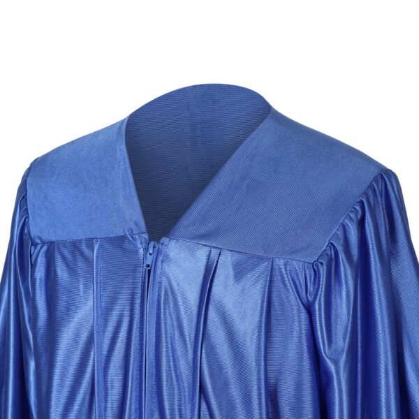 Unisex Shiny Graduation Gown only Royal Blue - Image 3