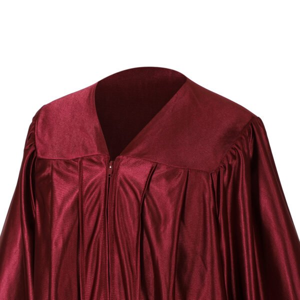 Unisex Shiny Graduation Gown only Maroon - Image 3