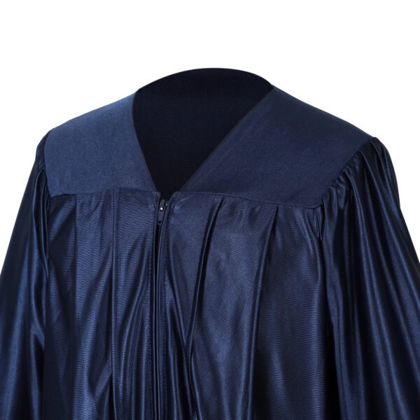 Unisex Shiny Graduation Gown only Navy Blue - Image 3