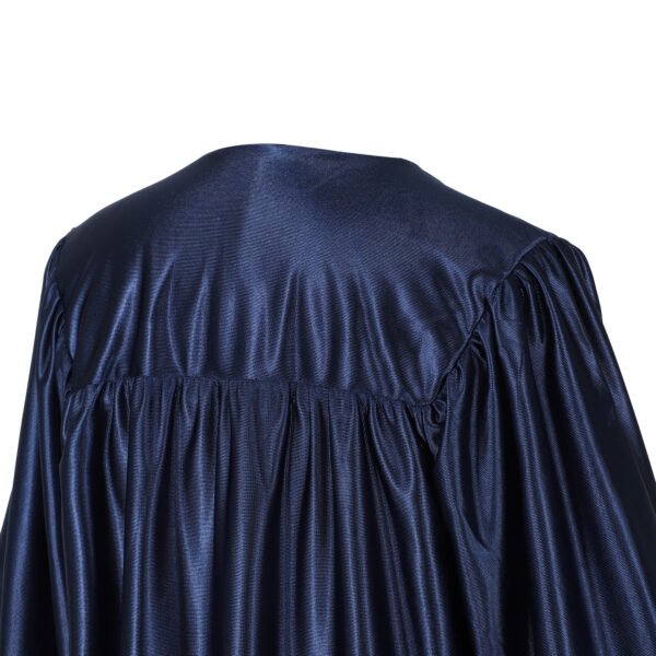 Unisex Shiny Graduation Gown only Navy Blue - Image 4