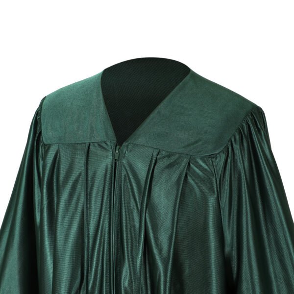 Unisex Shiny Graduation Gown only Forest Green - Image 3