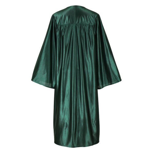 Unisex Shiny Graduation Gown only Forest Green - Image 2