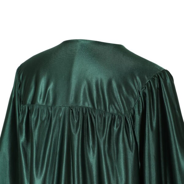 Unisex Shiny Graduation Gown only Forest Green - Image 4