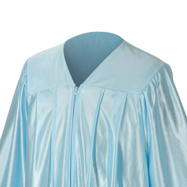 Unisex Shiny Graduation Gown only Sky Blue - Image 3