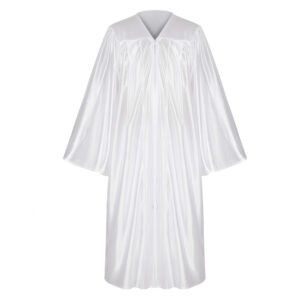Unisex Shiny Graduation Gown only White