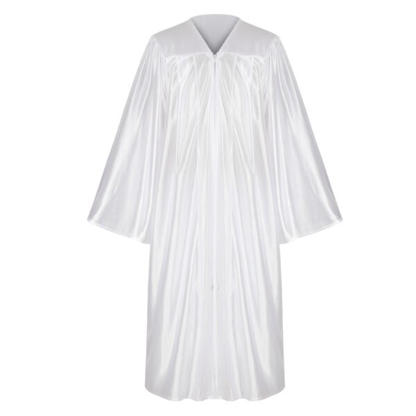 Unisex Shiny Graduation Gown only White