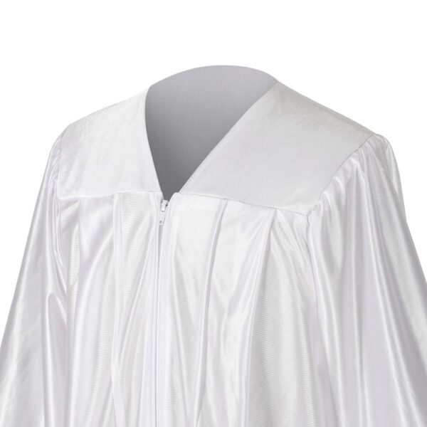 Unisex Shiny Graduation Gown only White - Image 3