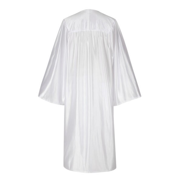 Unisex Shiny Graduation Gown only White - Image 2