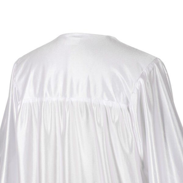 Unisex Shiny Graduation Gown only White - Image 4
