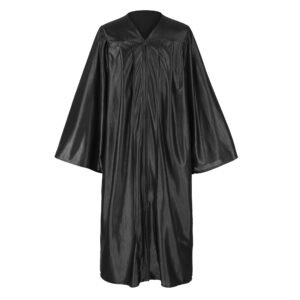 Unisex Shiny Graduation Gown only Black