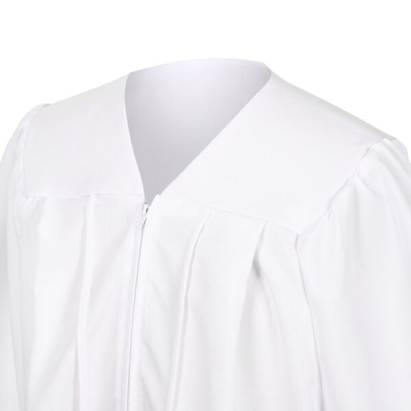 Unisex Matte Graduation Gown Only White - Image 3