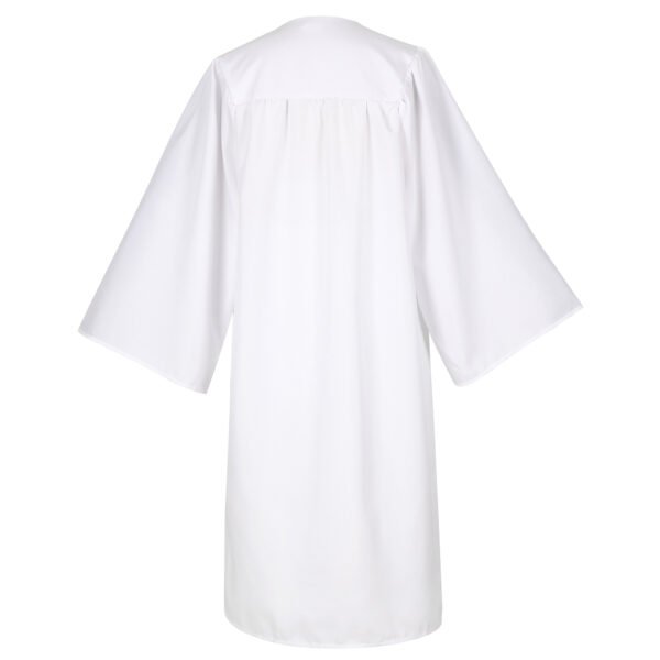 Unisex Matte Graduation Gown Only White - Image 2