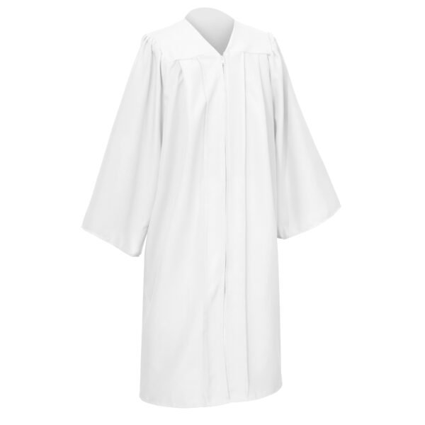 Unisex Matte Graduation Gown Only White